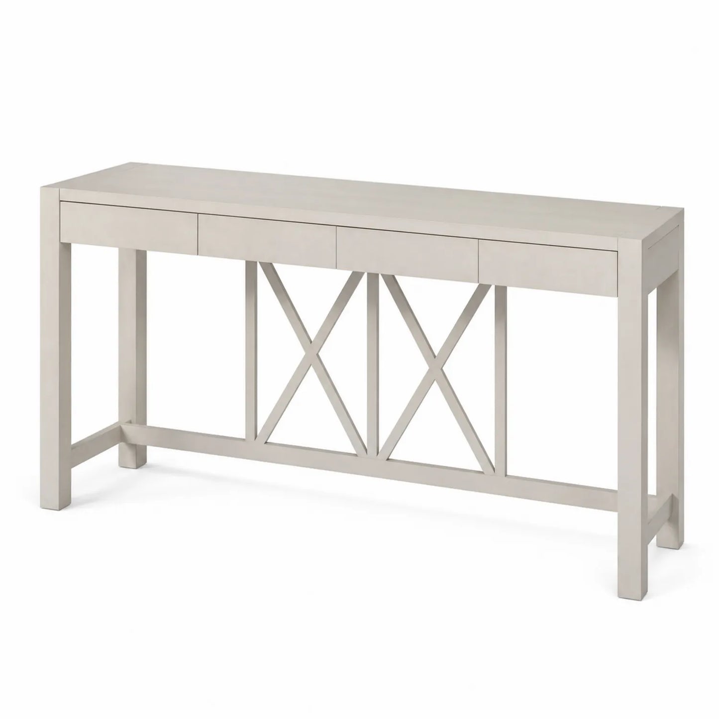 Konsolentisch rechteckig MDF-Holz 3 Schubladen 120x35x80 cm Beige