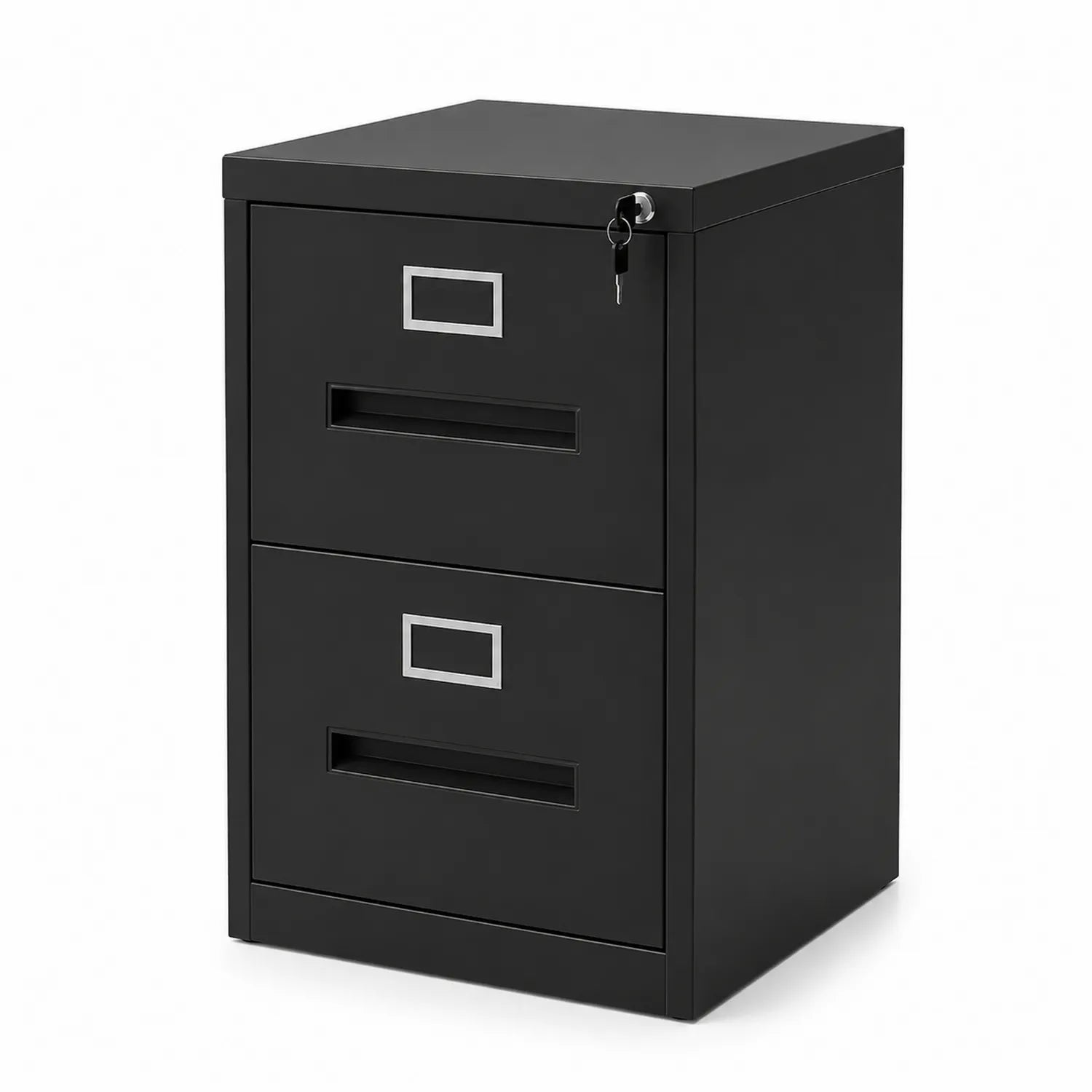 Metall-Aktenschrank mit 2 Schubladen 72 cm Schwarz