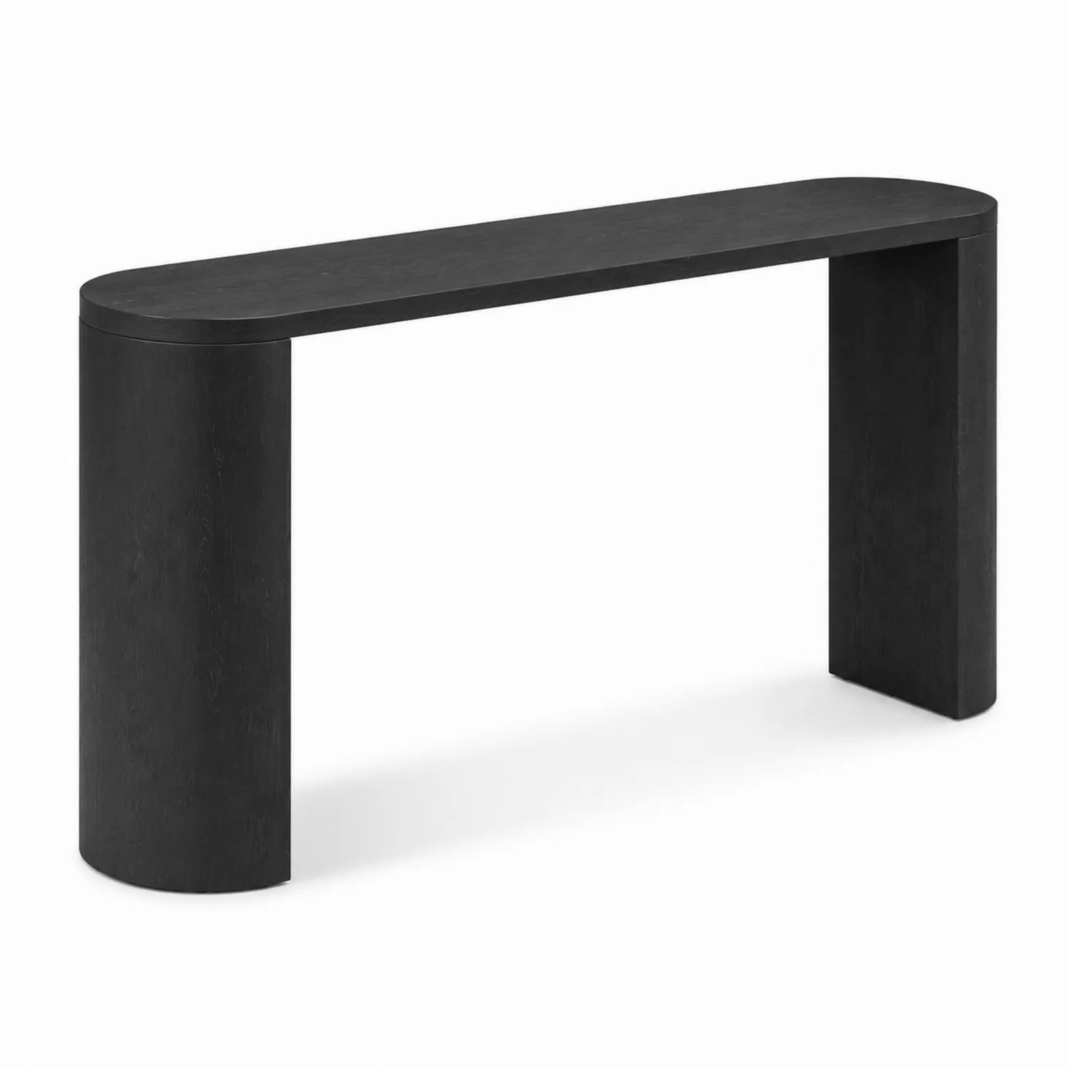 Konsolentisch aus Holzfurnier Schwarz Oval 150x35x75 cm