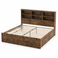 Doppelbett mit Regal und Schubladen aus MDF in Braun 200x160cm