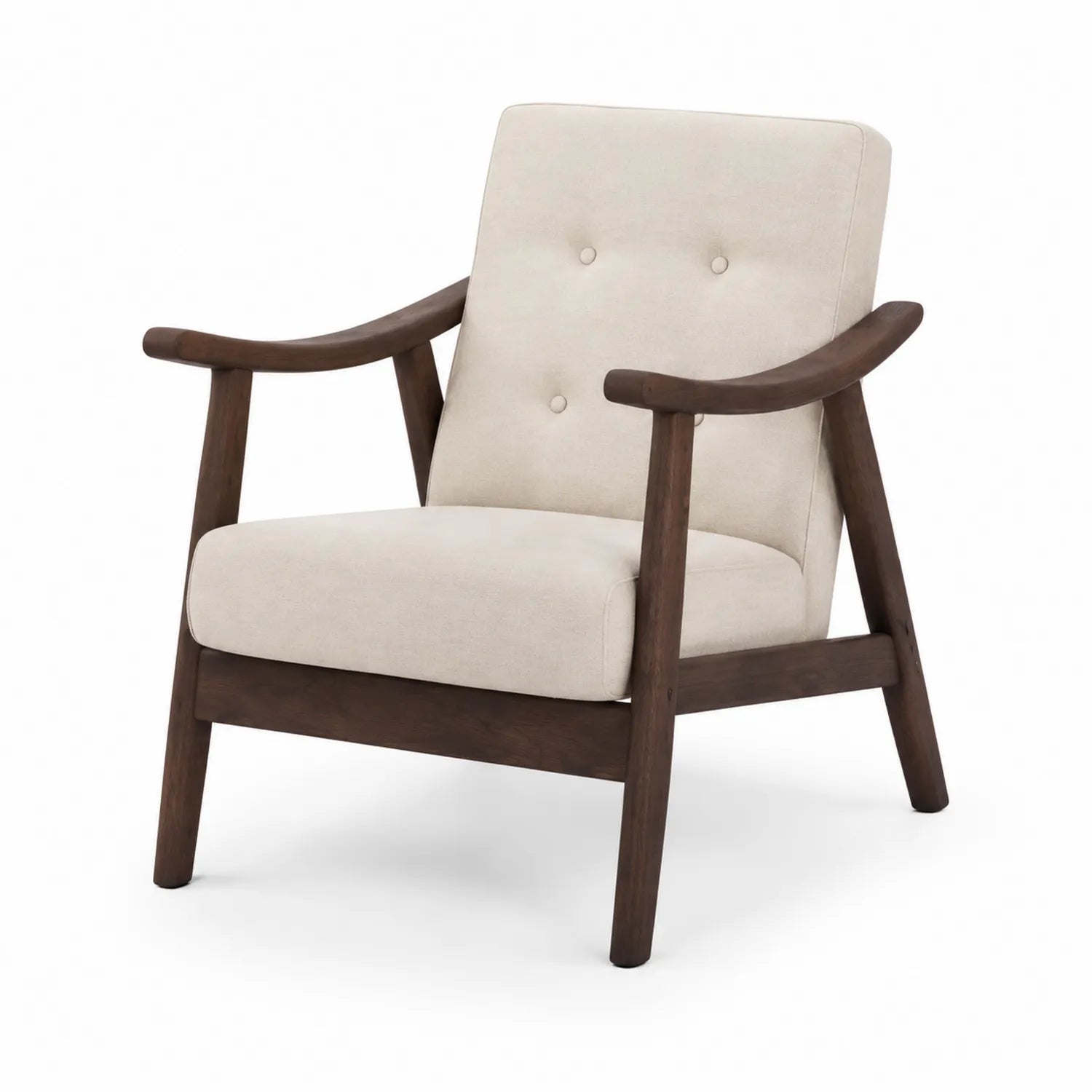 Polstersessel mit Holzrahmen Beige