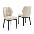 2er Set Esszimmerstühle Massivholz Beige