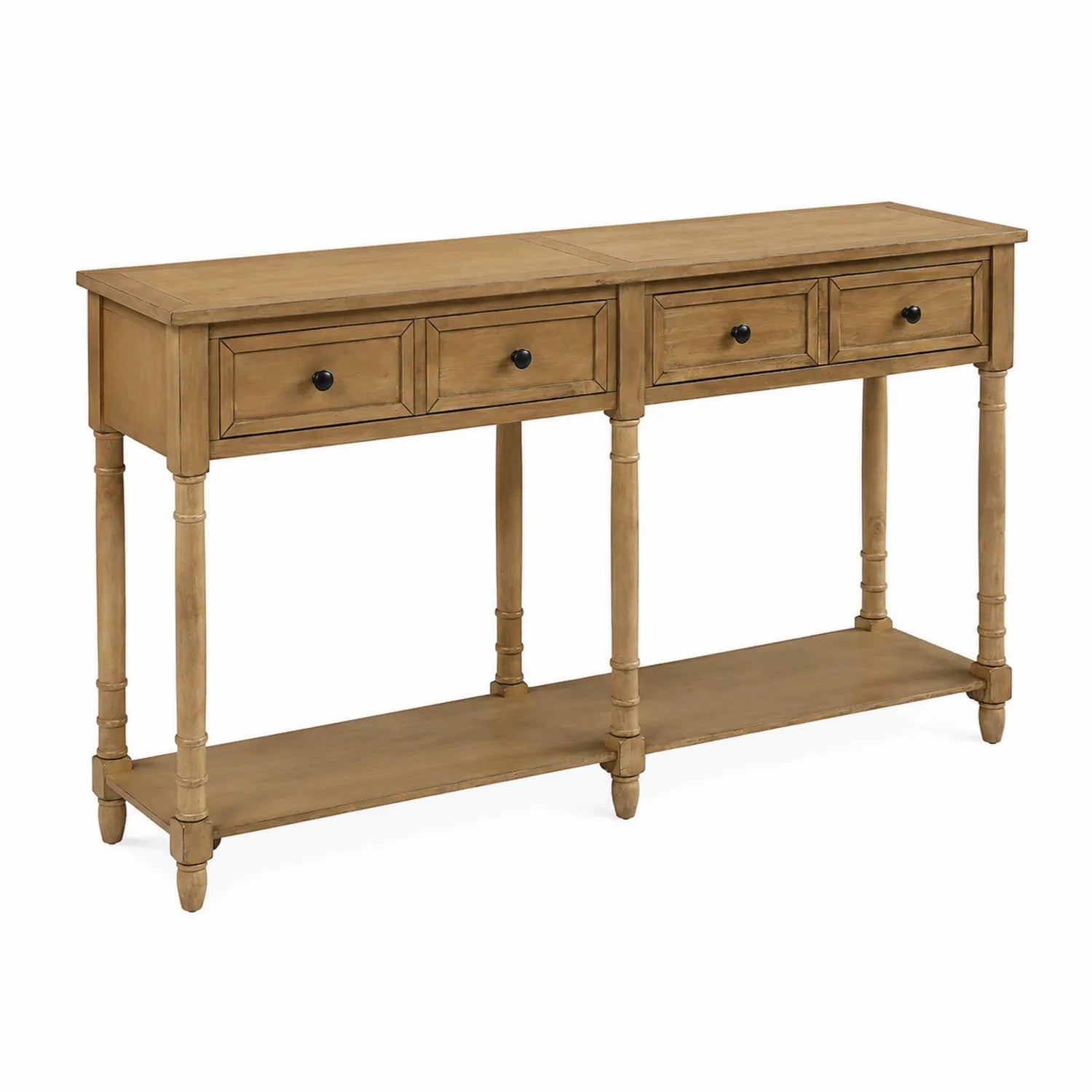 Holz Konsolentisch mit Schubladen Kiefernholz Beige