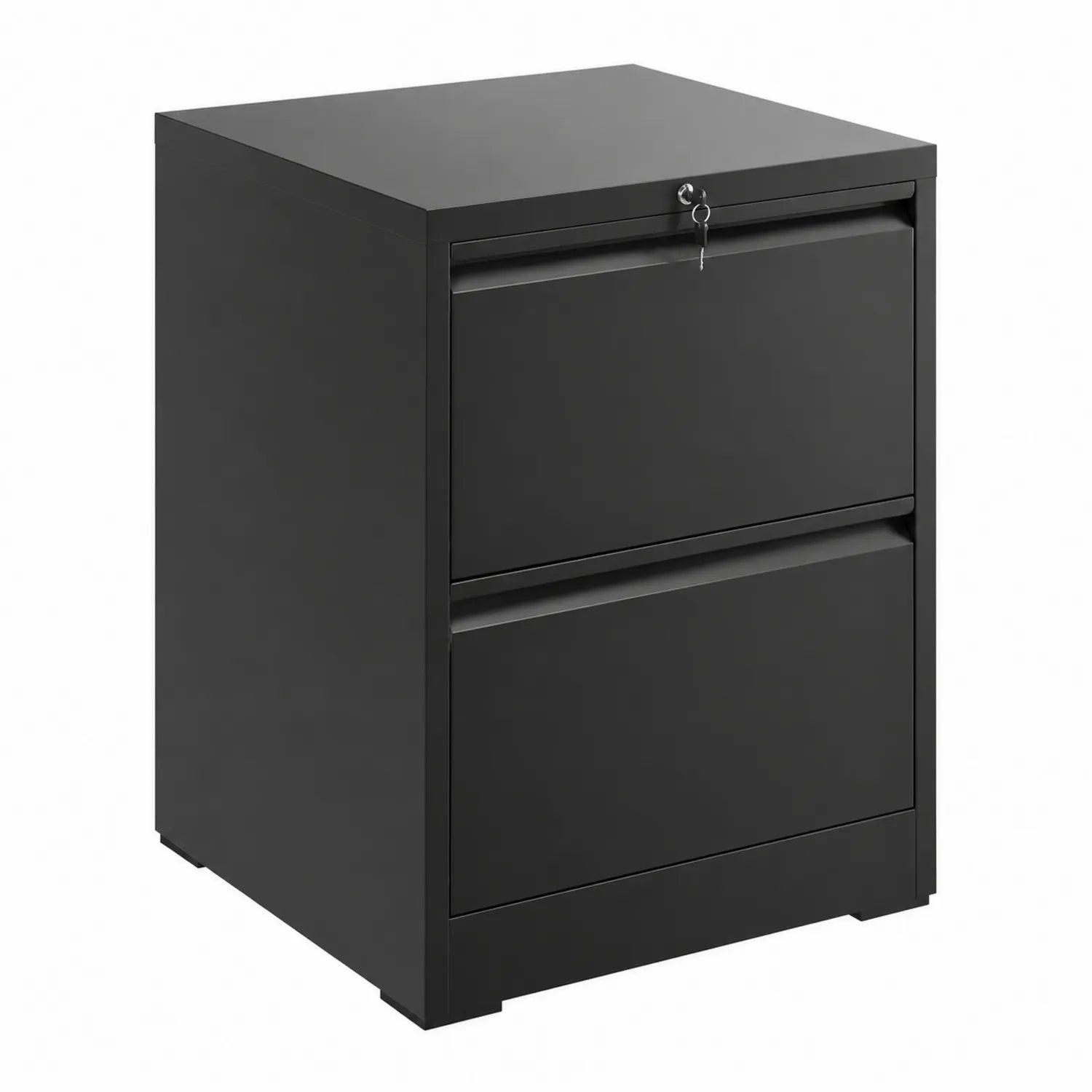 Metall Aktenschrank mit 2 Schubladen, Schwarz, 60x45x75 cm