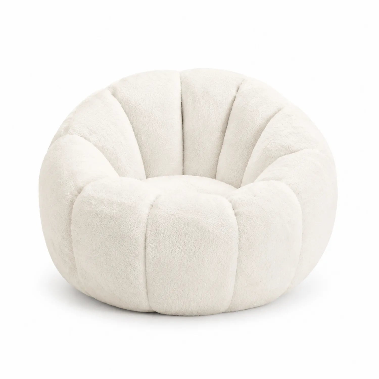 Runder Plüschsessel 80cm Beige