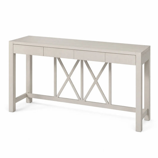 Konsolentisch rechteckig MDF-Holz 3 Schubladen 120x35x80 cm Beige